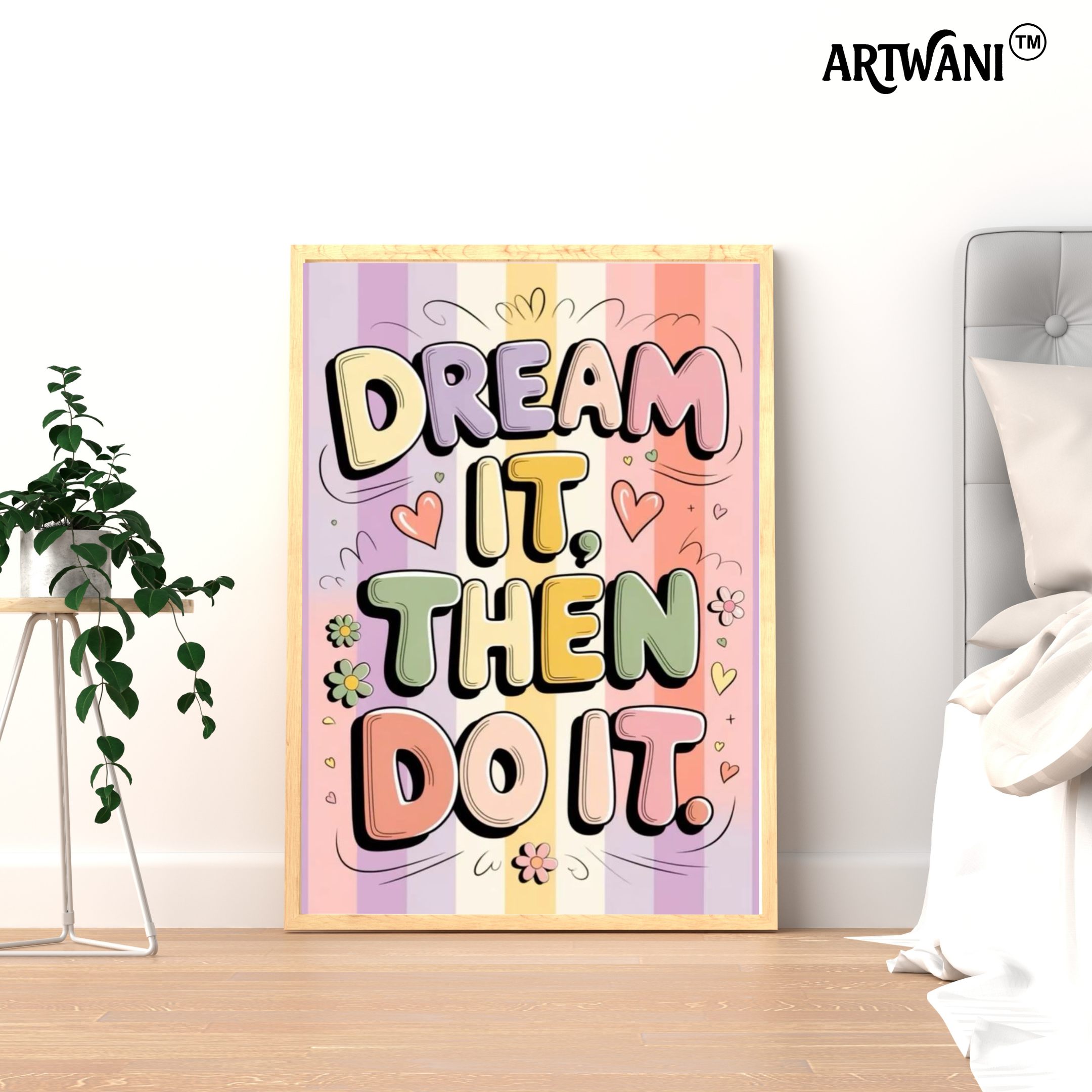 “Dream It, Then Do It” – Pastel Motivation Wall Art