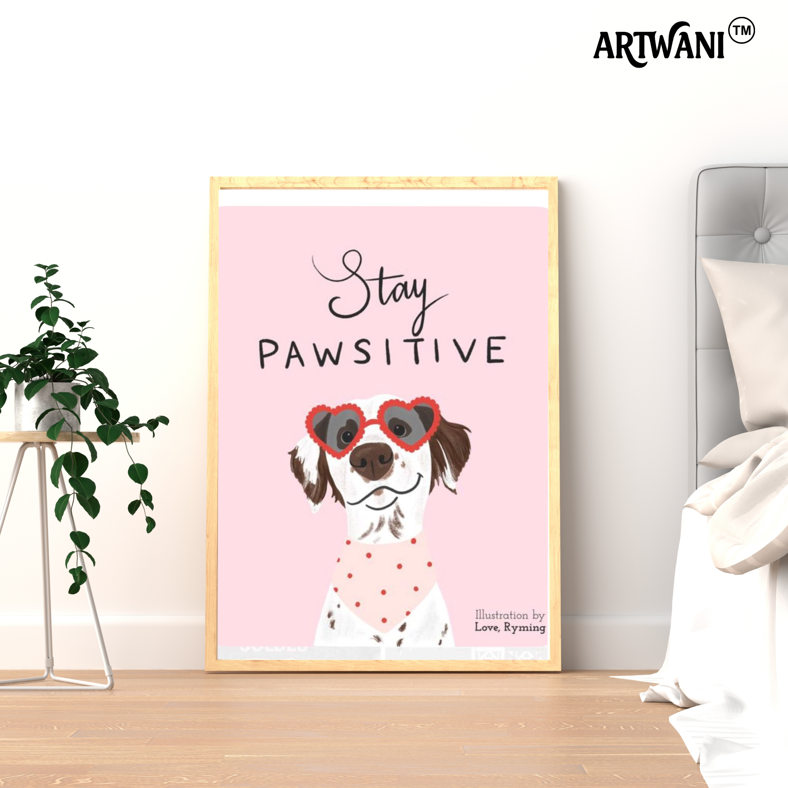 Stay Pawsitive Dog Wall Art Frame