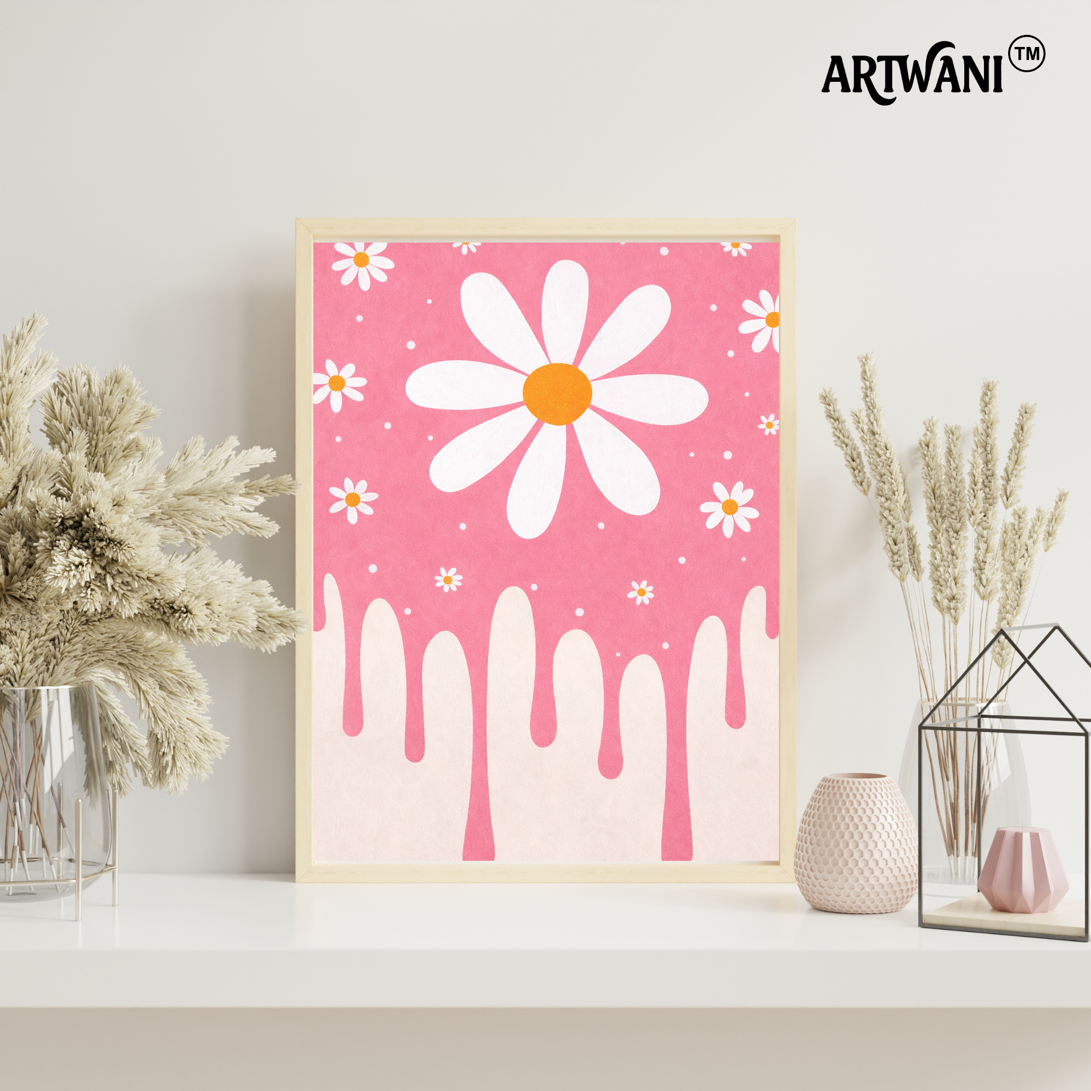 DaisyDrip Bliss – Aesthetic Daisy Flower Wall Art Poster