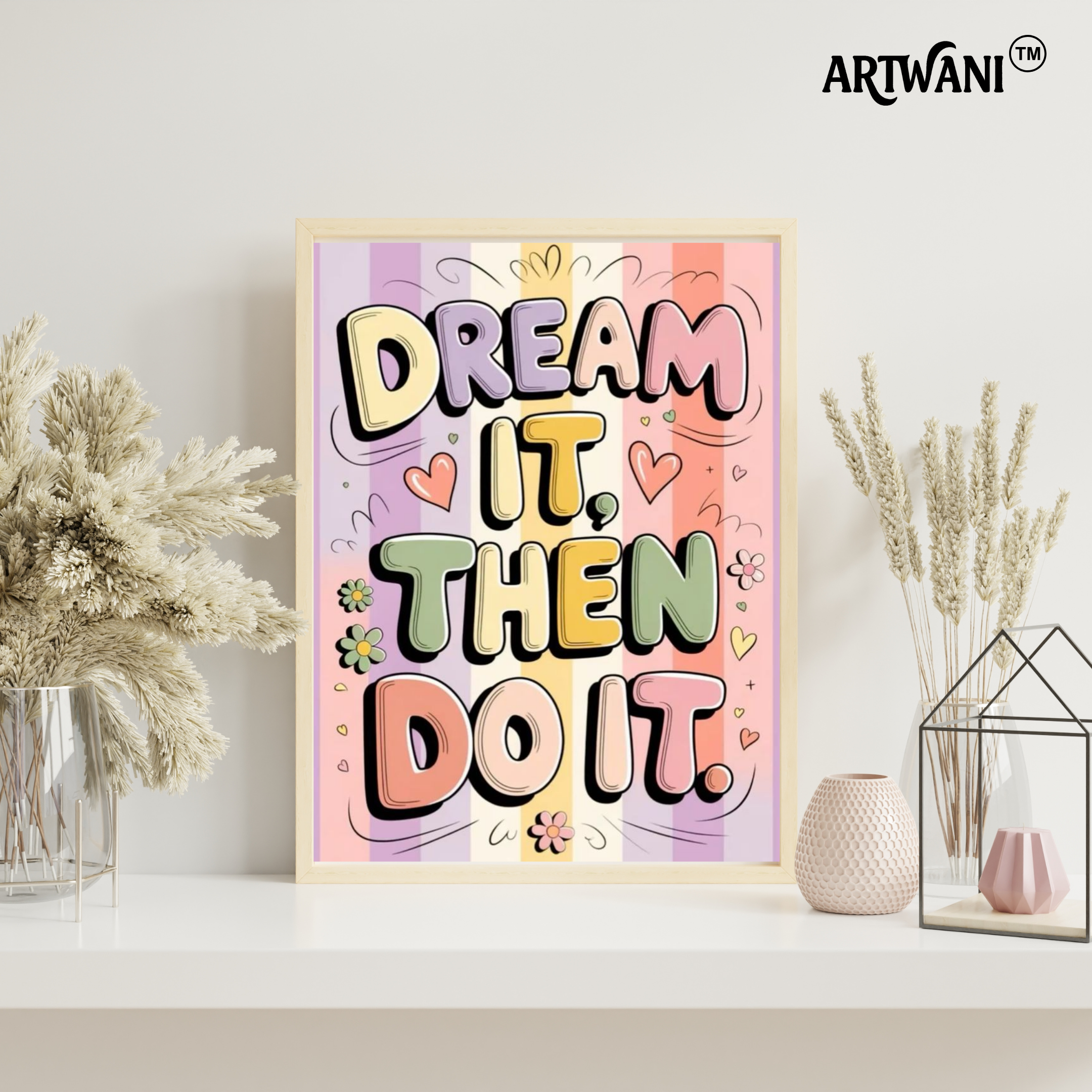 “Dream It, Then Do It” – Pastel Motivation Wall Art