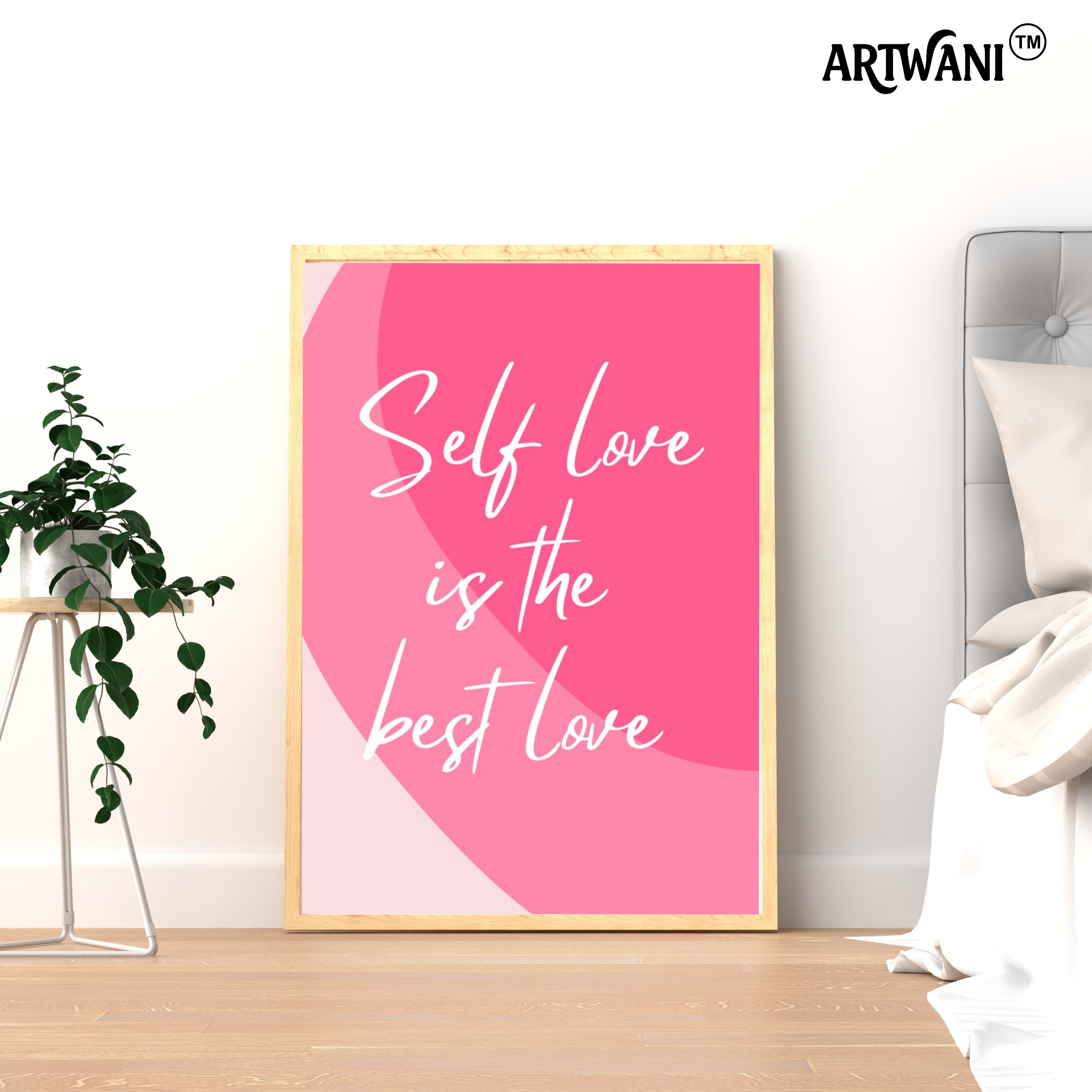 “The Best Love” – Self Love Pink Aesthetic Wall Art